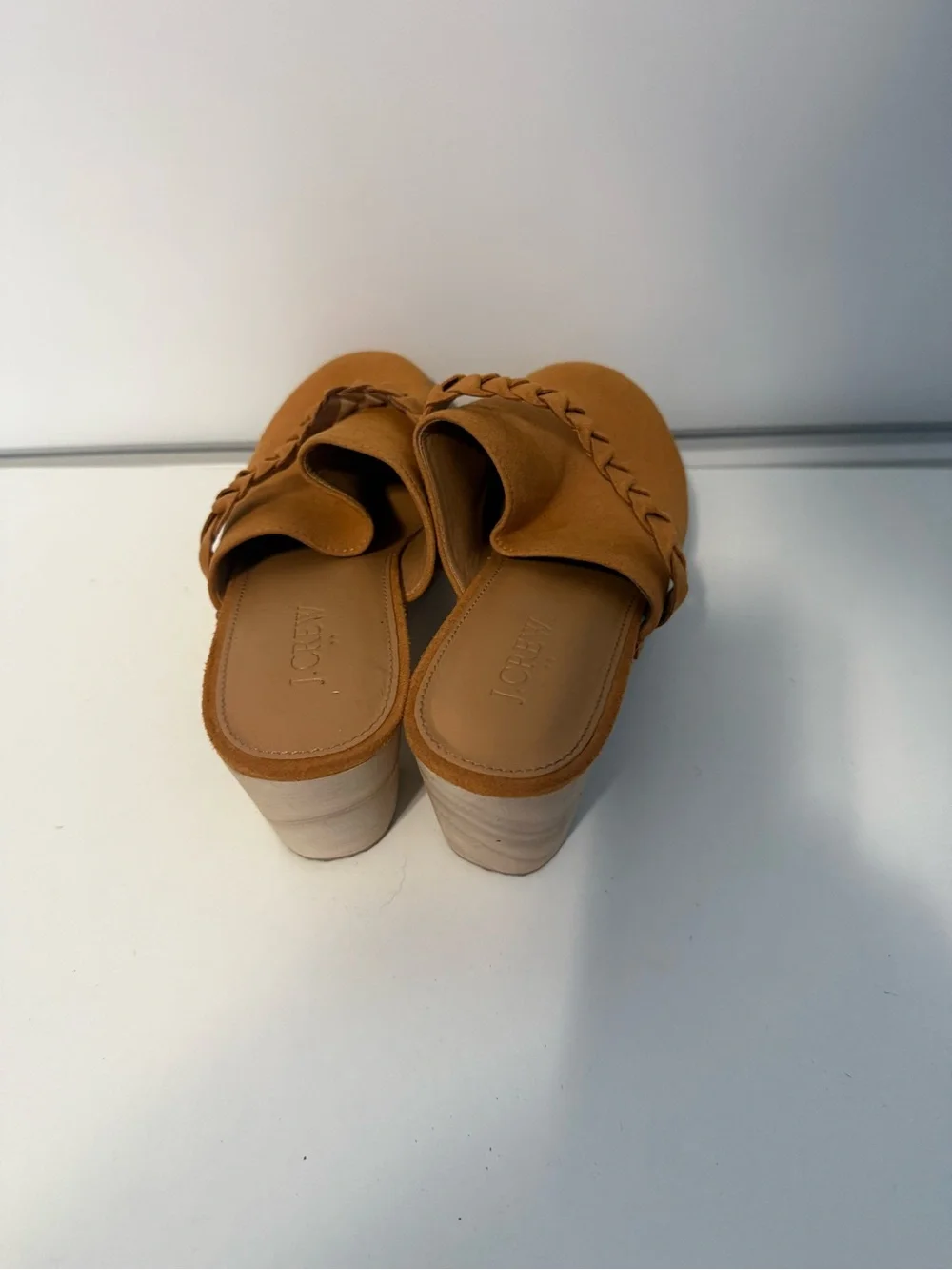 NWOT‎ J Crew Women's Boho Braided Slip-On Clogs in Suede Tan Size 6.5